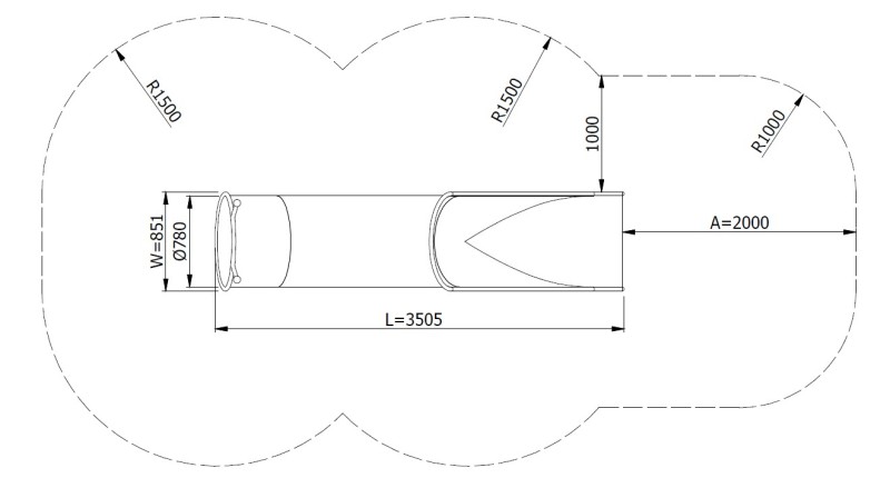 Csúszda TUBO H1700 – MONTO – Csúszdák