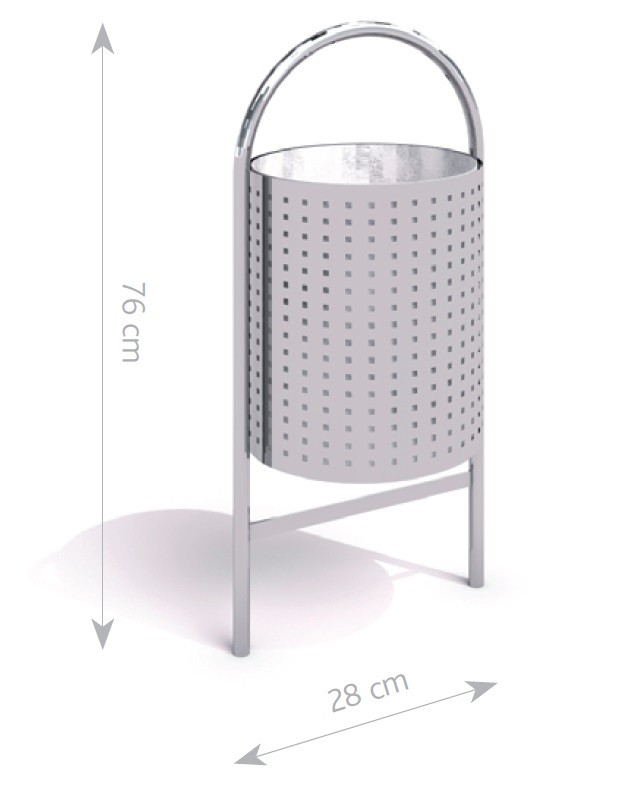 Rozsdamentes acél hulladékgyűjtő 07 KH-03-NX-007 – Városi bútorok