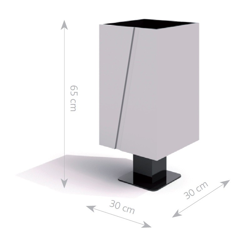 Rozsdamentes acél hulladékgyűjtő 08 KH-03-NX-008 – Városi bútorok