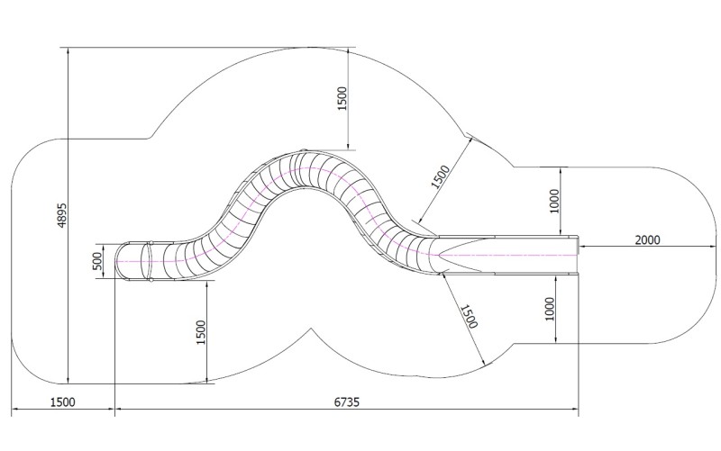 Csúszda GLITI-S 6,74 m – MONTO – Csúszdák