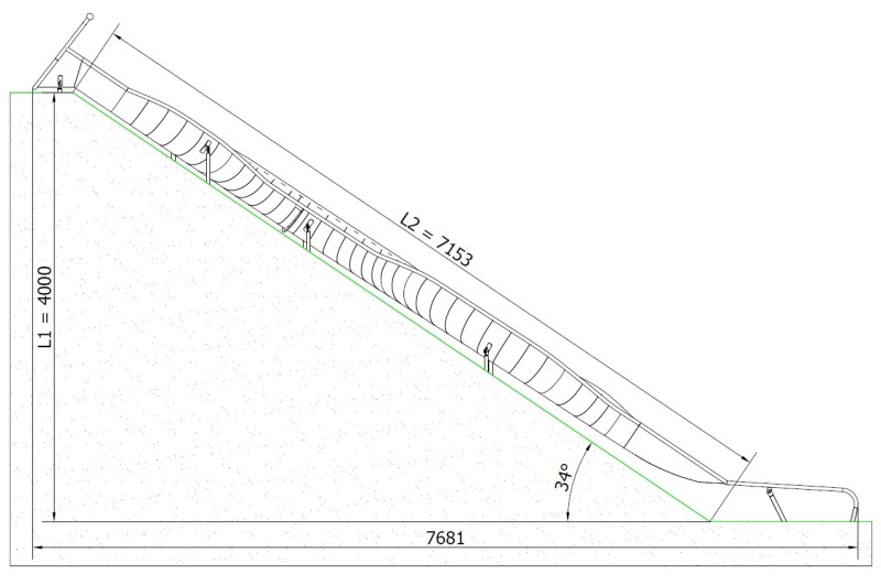 Csúszda GLITI-S 7,68 m – MONTO – Csúszdák