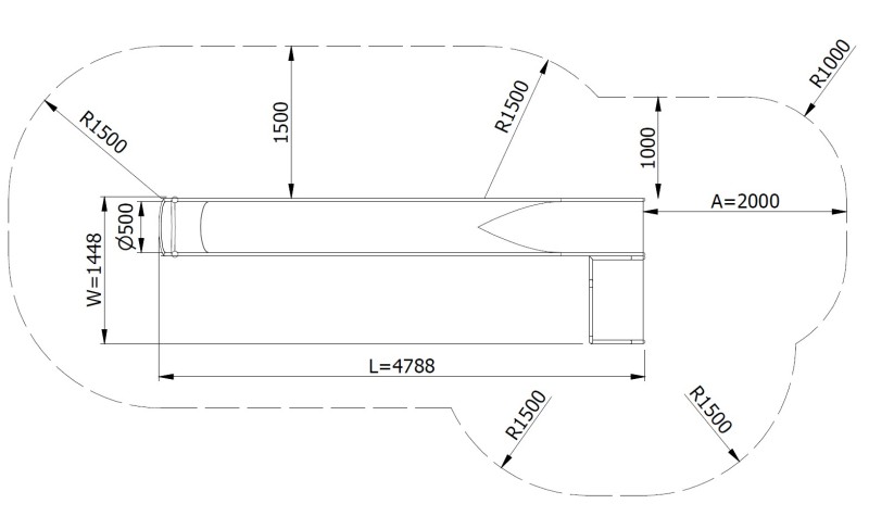 Csúszda GLITI H2400 INCLUSIVE – MONTO – Csúszdák