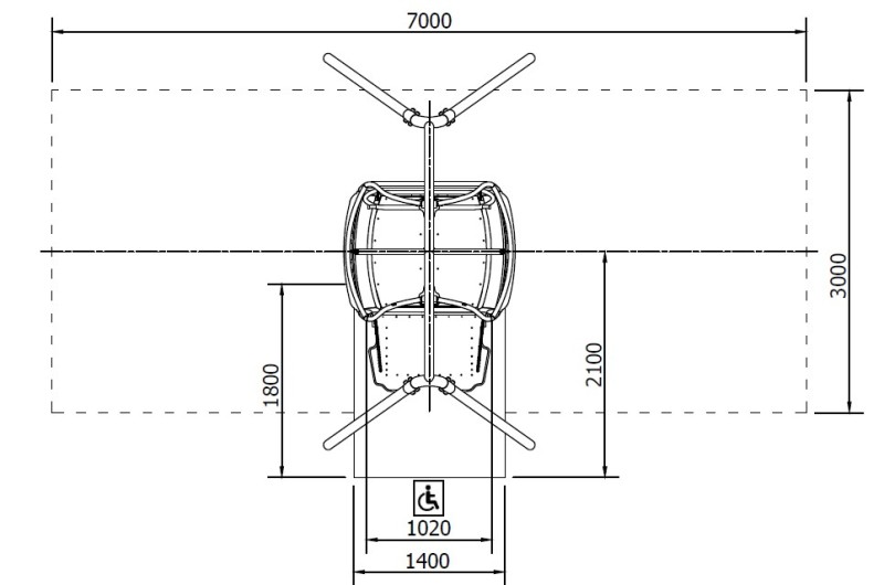 Inkluzív hinta SATURN XXL – INTEGRADO – Játszóterek