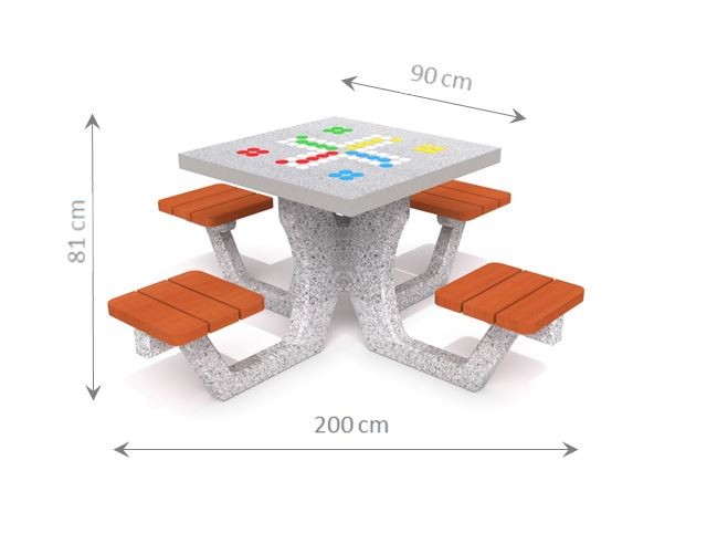 Betonasztal for ludo game 01 - Sport rendszer