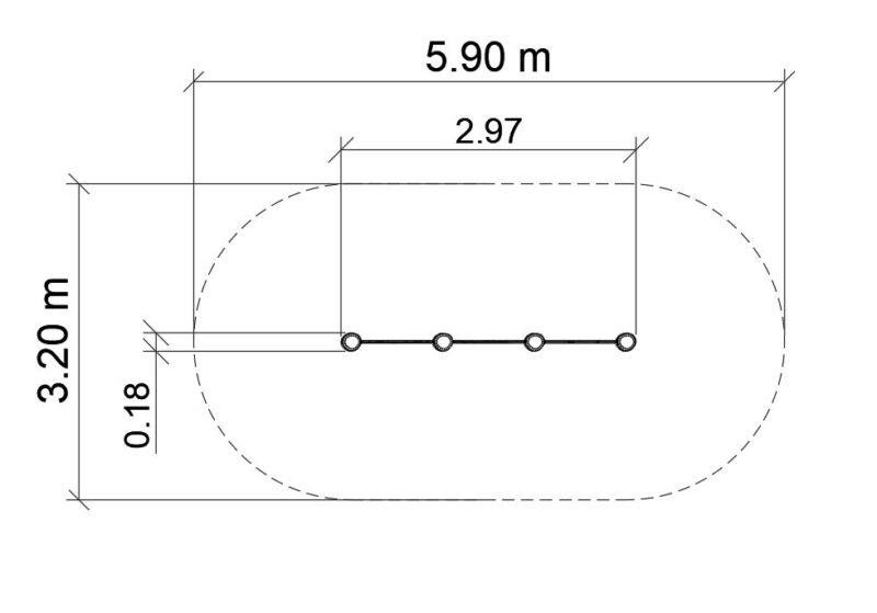 Tripla húzódzkodó rúd akác – Játszóterek