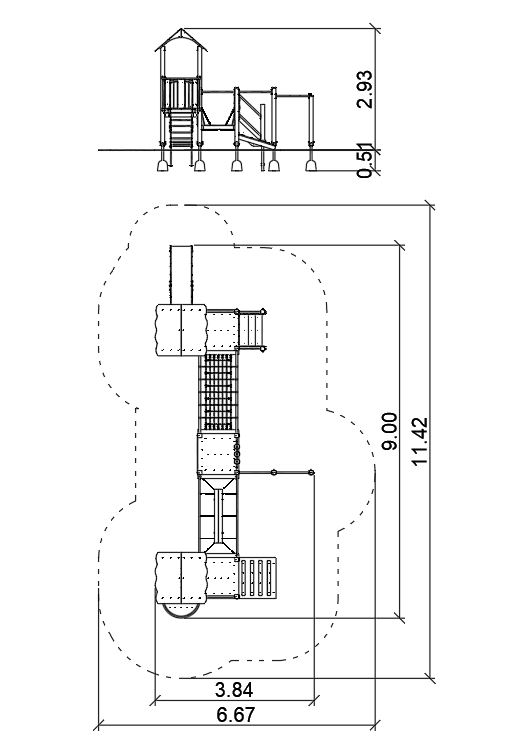 Farm 3 vegyes (fa + acél) játszószett – Játszóterek