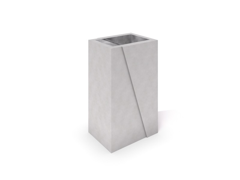DECO white concrete trash bin 01 – Family ARMITA - Játszóterek