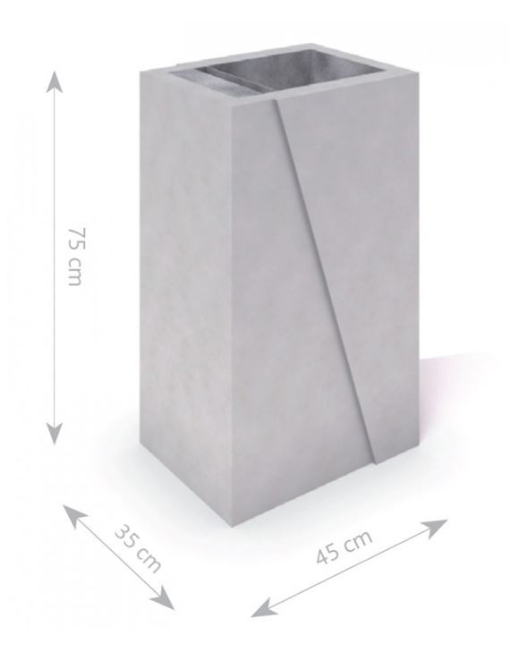 DECO white concrete trash bin 01 – Family ARMITA - Játszóterek