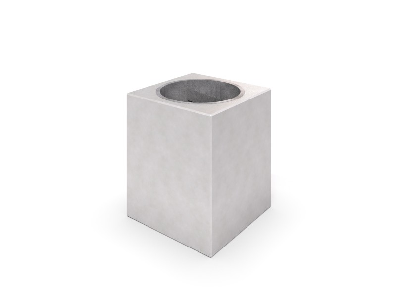 DECO white concrete trash bin 02 – Family TOPAZO - Játszóterek