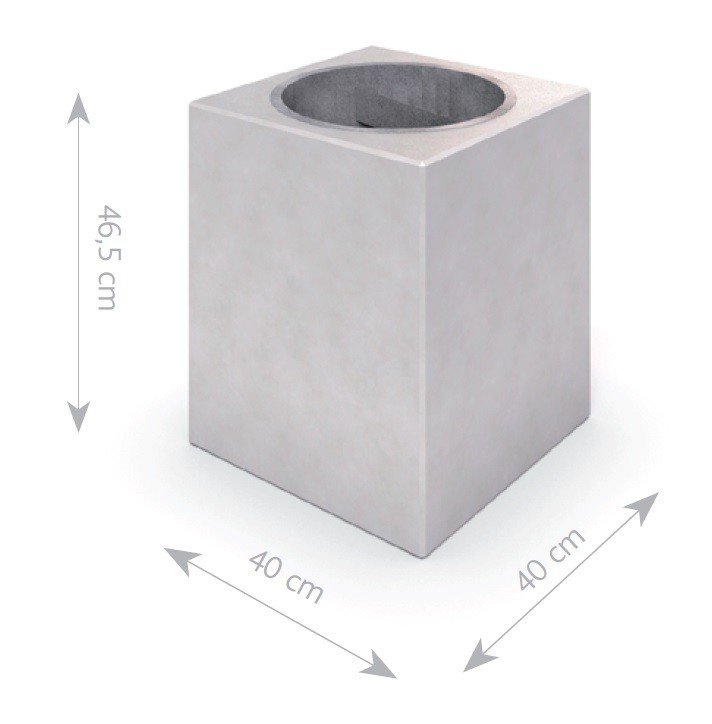 DECO white concrete trash bin 02 – Family TOPAZO - Játszóterek