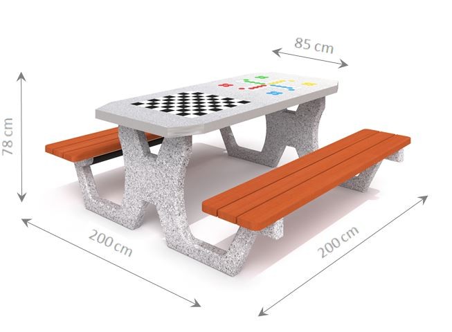 Sakk-ludo betonasztal 02 - Sport rendszer